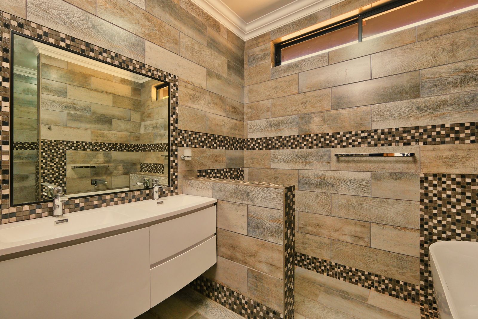 Renovated bathroom with new fixtures